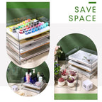 DoubleFill 4 Pcs Stackable Letter Tray Rectangular Plastic Desk Organizer 13 x 9.5 x 2.6 in Paper Holder File Tray Accessories Rack for Desktop Office Desk Drawers (Clear) - color: Clear