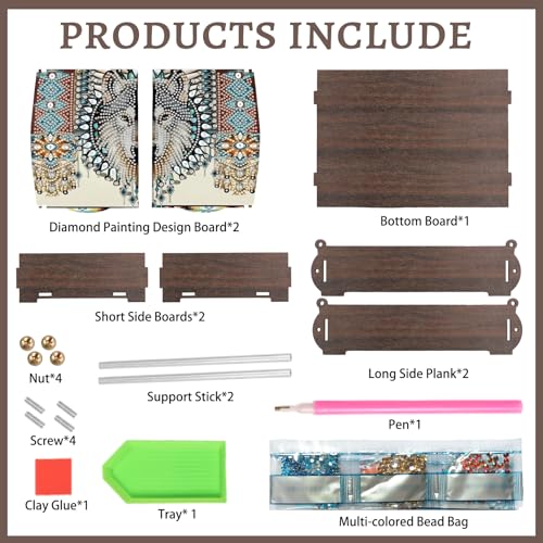 Diamond Painting Kit Storage Box, Bold Wolf Head DIY Multi Functional Handicraft Storage Box, Suitable for Home Office Holiday Gifts - color: National Pride Wolfdog