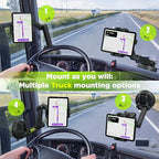 Tablet Holder for Truck Tablet Mount - iPad Mount for Truck, Heavy Duty Super Suction Cup, 16.7 inch Long Arm & Stable, Device & iPad Holder for Dashboard, Windshield and Window - Semi Trucker