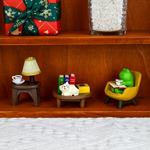 Refintural Miniature Frog Figurines Statue, Adorable Frog Collectibles for Desk and Bedroom Decor, Perfect Indoor Home Decorations and Gifts Set - color: Set7