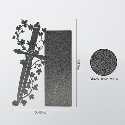 Dagger Bookshelf Decor – Fantasy Decor for Bookshelf and Desk, Ideal for Men's Desk Accessories, Gifts for Books Lovers-Black Iron Vein - color: Black Iron Vein
