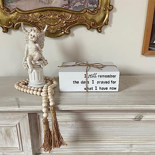 Decorative Books for Home Decor, White Faux Books for Decoration, Rustic Farmhouse Stacked Display Books (I Still Remember) - style: I Still Remember