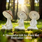 Meditation Mushroom Resin Statues – Cute Yoga Mushroom Figurines for Desk, Home, Office & Garden Decor – Zen Resin Sculptures for Living Room, Patio, Tabletop & Backyard (3 Pack, Mushroom) - size: 3 Pack