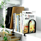 Book Ends for Shelves: Black Metal Book Ends, Heavy Duty Bookend Supports for Shelves, Non-Skid Book Organizer for Home Office School Supplies - style: Normal