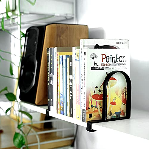 Book Ends for Shelves: Black Metal Book Ends, Heavy Duty Bookend Supports for Shelves, Non-Skid Book Organizer for Home Office School Supplies - style: Normal