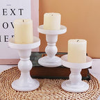 6-Piece Set of White Glass Candlestick, Crystal Candlestick Holder Holder and Conical Candle, Christmas Candle Holder Decoration, Family Living Room Wedding Candle Holder (white2sets) - color: White2sets