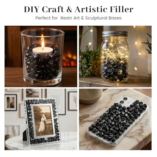DomeStar 550PCS Small Black Vase Fillers, Acrylic Fake Ice Rocks Gems Crystals Diamonds Table Centerpiece Aquarium Tank Table Scatter DIY Crafts (0.4 * 0.6) - color: Black