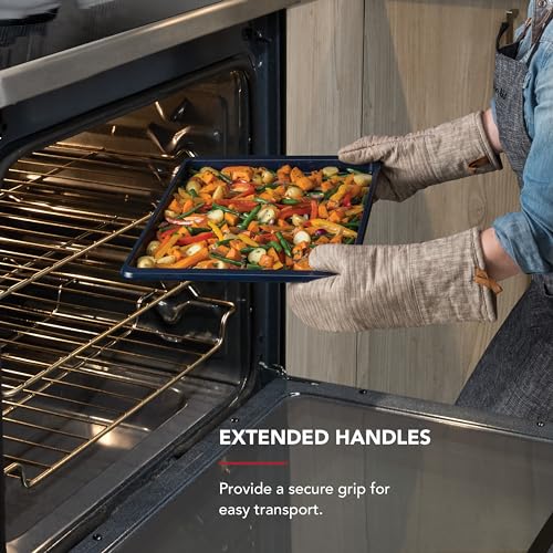 KitchenAid 13x18in Nonstick Aluminized Steel Baking Sheet, Ink Blue - color: Ink Blue, size: 13 x 18 Inch