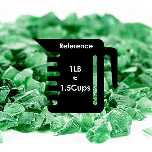 CYS EXCEL Frosted Green Sea Glass (4 LBS, Approx. 6 Cups) | Multiple Color Choices Crushed Glass Vase Filler | Aquarium Nautical Decor for Art Crafts - color: Frosted Green, size: 4 LBS