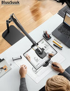 BluuSuuk Tablet Floor Stand with 11lb Stable Base - Adjustable Height Stretchable Arm Swivel Holder Mount, Compatible with iPad Pro Air Mini 12.9/9.7, Kindle, Galaxy Tab, Cell Phones (4.7''-13'')
