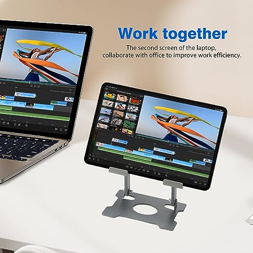 KABCON Tablet Stand,Tablet Holder for iPad,Adjustable Portable Multi Angle Desktop Stand Compatible with iPad Pro 9.7 10.5 12.9 Air Mini 1-4,Galaxy Tabs,Surface Pro Tablets,Kindle,E-Reader,Nexus-Grey - color: Small-Grey