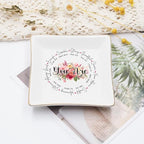 Christian Bible Verse Jewelry Dish Gift for Women, Faith 4" Ceramic Jewelry Tray, Christian Inspiration Gifts - Mother's Day, Birthday, Religious Gift - Communion, Confirmation Gifts for Teen Girls - color: You Are Round