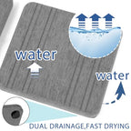 3PCS Water Absorbing Stone Tray, DryingNeat Diatomite Stone Sink Tray, Instant Dry Sink Coasters, Kitchen Sponge Hand Soap Holder, Countertop Fast Drying Counter Trays,8 * 4inch and 4 * 4inch - color: 1pcs 21×10cm + 2pcs 10×10cm Gray Stripe