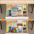 Yieach Large Expandable Desk Drawer Organizer Tray for Office Supplies and Accessories With 12 Adjustable Compartments,Office Drawer Organizers for Pencil,Pen and Kitchen Junk Drawer Organizer,Clear - size: L-12.6 to 21.3x14.5x1.8 In