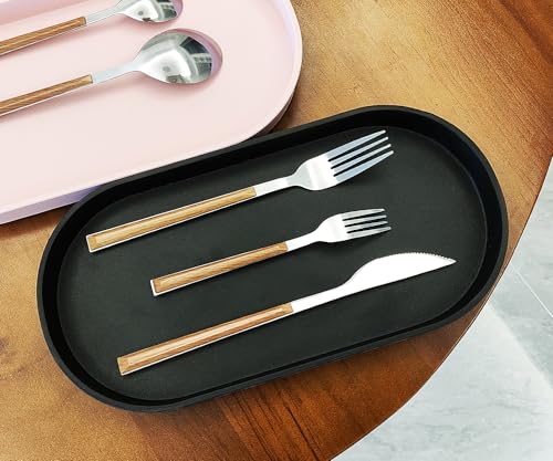 Black Small Tray (11.8 inch), 3 Pack Oval Tray for Kitchen Counter, Bathtub Bathroom Vanity Items, Countertop Organizer, Coffee Accessory, Bar, Serving Seasoning, Salt and Pepper, Soap. - color: Black-3 Tray, size: 11.8" x 5.9" x 1.2"