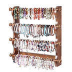4 Tier Wooden Bracelet Holder Wall-Mounted, Bangle Watch Necklace Display Storage Antique Bracelet Display Jewelry Holder Display Organizer, Brown 4 Tier Wooden Bracelet Holder - style: 4 Tier Wall Monuted