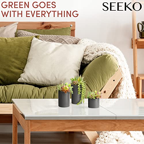 Fake Succulents Plants Artificial in Premium Ceramic Pots (3 Pack Assorted) Realistic Faux Succulents for Bathroom, Home & Office Décor - style: 3 Pack Assorted