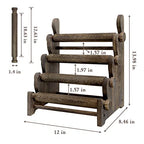 TOPNEW 4 Tier Wooden Bracelet Holder, Scrunchie Bangle Watch Necklace Display Storage Jewelry Holder Stand Display Organizer, Brown - color: 4 Tier Brown
