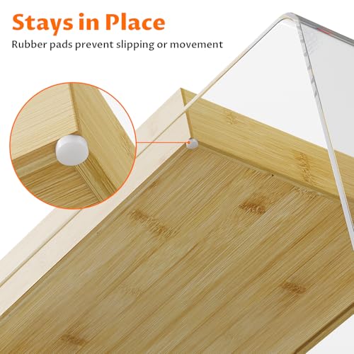 Bamboo Drawer Organizer with 9 Adjustable Compartments, Office Desk Organization Tray for Office Utensils, Supplies, Makeup, Jewelry, and More – Ideal for Desk or Drawer Storage - size: 9 Compartments