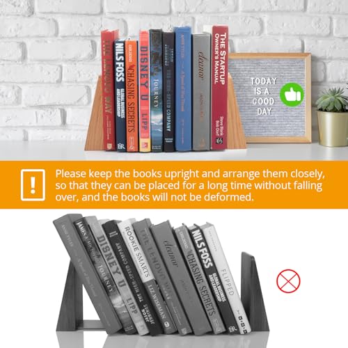 DRELIFAM Red Oak Book Ends Heavy Duty Handmade Book Ends for Shelves Decorative Bookends to Hold Heavy Books (Red Oak Small) - color: Small Red Oak Wood