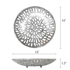 BBH Home's Handmade Silver Novelty Shaped Aluminium Tray 5.51 x 5.51 x 1.37 AMBBVK063AB2020 - color: Silver