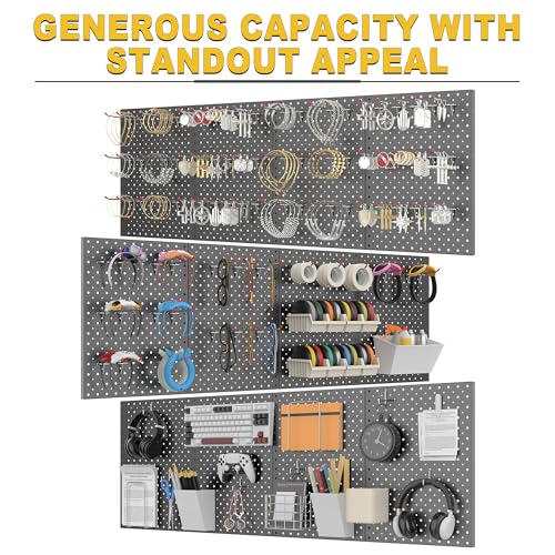 Ultrawall Pegboard Display Stand, Metal Tabletop Pegboard Display, Accessories Rack Organizer for Jewelry, Retail Stores, Craft Shows, 12"X16", 4pcs Black - size: 4Pack 12"X16"