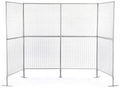 Displays2go Art Display Grids, Floor Standing, Double Sided, Metal Mesh Iron Construction – Silver Finish (AD4PNL)