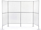 Displays2go Art Display Grids, Floor Standing, Double Sided, Metal Mesh Iron Construction – Silver Finish (AD4PNL)