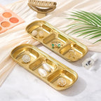 Teenyyou 4 Pcs DIY Esthetician Bowls Face Mask Tray Esthetician Supplies Stainless Steel Gold Compartment Serving Tray Women Skincare Products for Spa Salon Aesthetician Beauty, Nail Art (Medium) - color: Gold, size: Medium