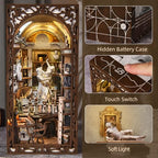 CCCDF DIY Book Nook Library Kit, Miniature Dollhouse Booknook Kit, 3D Wooden Puzzle Bookend Bookshelf with LED Light for Teens and Adults (Bernini's Sculpture Workshop) - style: Bernini's Sculpture Workshop