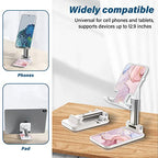Pink Marble Foldable Phone Holder - Desk/Tablet Stand with Adjustable Viewing Angle for iPhone, Samsung & Other Smart Phones - color: Pink Marble