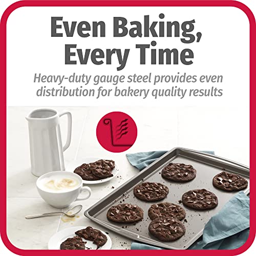 GoodCook Everday Nonstick Carbon Steel 17 x 11-Inch Baking Sheet Set, 2 Pack – Medium Sized Cooking Pans, Bakeware Set, Cookie Sheets for Baking, Oven Pan Set - size: 11" x 17" (2-Piece Set)