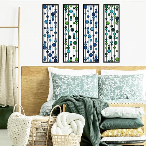 ShxTrade Geometric Metal Wall Decor, Modern Minimalist Geometric Wall Art 3D Abstract for Living Room Metal Wall Sculpture Hanging for Home Bedroom Office (Green) - color: Green