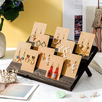 Blulu 31 Pack Wooden Earring Display Stand 7 Slots jewelry Display Holder with Earring Card for Selling Vendors Retail Show - color: Black Gray