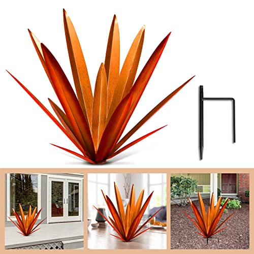 Homight Metal Tequila Country Sculpture DIY Tequila Plant Home Decor Country Tequila Garden Ornament Indoor Outdoor Statue Patio Lawn Patio Stake Decoration Gift to The Garden - color: 3 Big Red