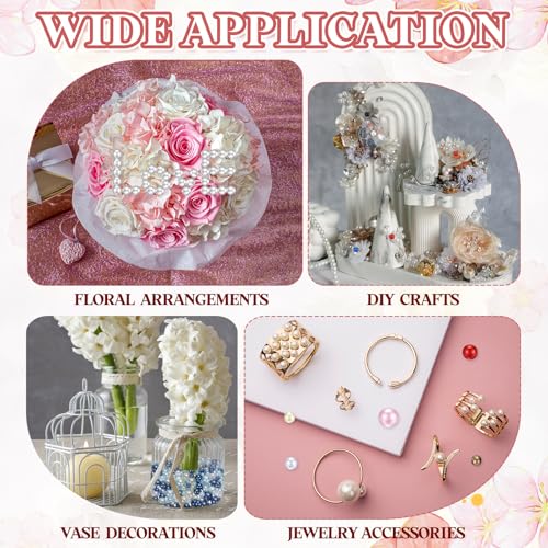 PATIKIL 1000 Pcs No Hole Pearls, 3mm 4mm 5mm 6mm 8mm Mini Round Faux Pearl for Art Crafts Jewelry Making Nail Vase Filler Birthday Wedding Party, Pink/Purple - color: Pink/Purple