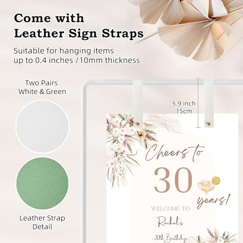 Wedding Sign Holder, Adjustable Welcome to Our Wedding Sign Stand W/Design Bundle & Leather Sign Hanging Straps, Heavy Duty Easel Stand for Sign, Wedding Seating Chart Stand, Easel for Display (White) - color: White