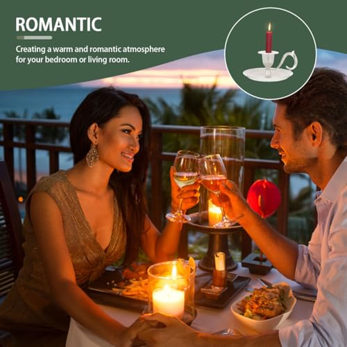Healifty Retro Taper Candle Holder with Handle Vintage Metal Tabletop Candlestick for Wedding Party Home Decor 4.52 Inch