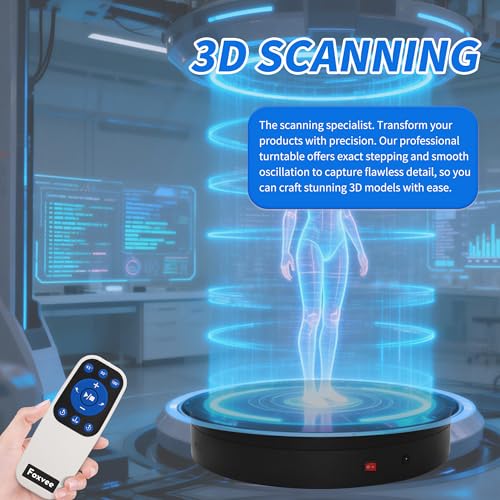 Remote-Controlled Motorized Turntable,Heavy Duty Motorized Rotating Display Stand,Speed-Adjustable Rotating Platform,Multi-Mode Photography Turntable for 3D Scan,Showcase(15.8in/Black) - size: 15.8inch/Black/500Lbs Load