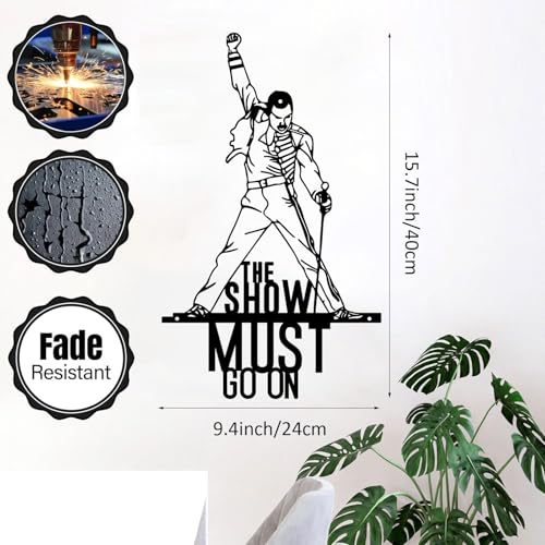 cape leadwort Metal Wall Art, Minimalist Line Art Rock Music Wall Decor, Band Singer Silhouette Wall Sculptures for Living Room, Bedroom, Music Studio, 15.7" x 9.44" - color: Music1