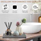 2PCS Water Absorbing Stone Tray, Quick Drying Diatomite Stone Sink Tray, Water Absorbent Diatomite Coasters for Kitchen Sink, Bathroom Counter Hand Soap Dish Toothbrush Holders - color: 2pcs 21×10cm Gray Stripe