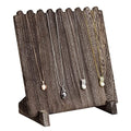 MOOCA Wooden Plank Necklace Jewelry Display Stand for 8 Necklaces, Jewelry Display Holder, Wood Plank Storage Stand Holder, Coffee Color - color: Coffee