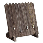MOOCA Wooden Plank Necklace Jewelry Display Stand for 8 Necklaces, Jewelry Display Holder, Wood Plank Storage Stand Holder, Coffee Color - color: Coffee