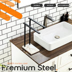 Towel Racks Matte Black Free Standing 2-Tier Hand Towel Holder for Bathroom Vanity Countertop with Thicken Steady Marble Base, Stainless Steel AN7003MB - color: Matte Black, size: 2-Bar