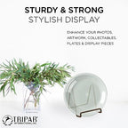 Tripar Square Metal Wire Stand, Mahogany Finish (3-Inch Depth) Tabletop Easel Sleek & Modern Look - Perfect for Books, Plates, Photos & More