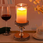 Hurricane Candle Holders for Pillar Candle, Pillar Candle Holder, Crystal Candlesticks Holder for Dining Coffee Table, Wedding,Events,Parties, Home Decor YL031SD - size: 1 crystal ball