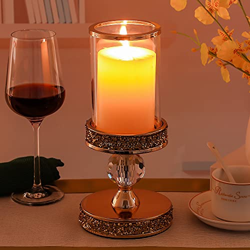 Hurricane Candle Holders for Pillar Candle, Pillar Candle Holder, Crystal Candlesticks Holder for Dining Coffee Table, Wedding,Events,Parties, Home Decor YL031SD - size: 1 crystal ball