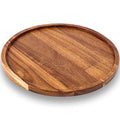 Round Charcuterie Board,Round Wood Tray, Acacia Wooden Serving Platter, Appetizer Charcuterie Board, Tray Organizer for Kitchen Table Centerpiece 11.8 x 11.8 x 0.8 inch - size: 11.8"