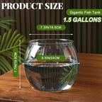 Geelin 1.5 Gallon Plastic Fish Tank Large Bowl Shatterproof with Crystal Clear Clarity for Terrarium, Flower Vase Centerpiece Gift for Fish Lovers (Round) - size: 1.5 Gallon, style: Round