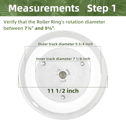 11.5" Microwave Turntable Compatible with Samsung DE63-00624A DE74-20102D, 11 1/2 inch Replacement Microwave Glass Plate for GE WB49X10097 WB49X10224 - size: 11.5" Big Coupler Hole
